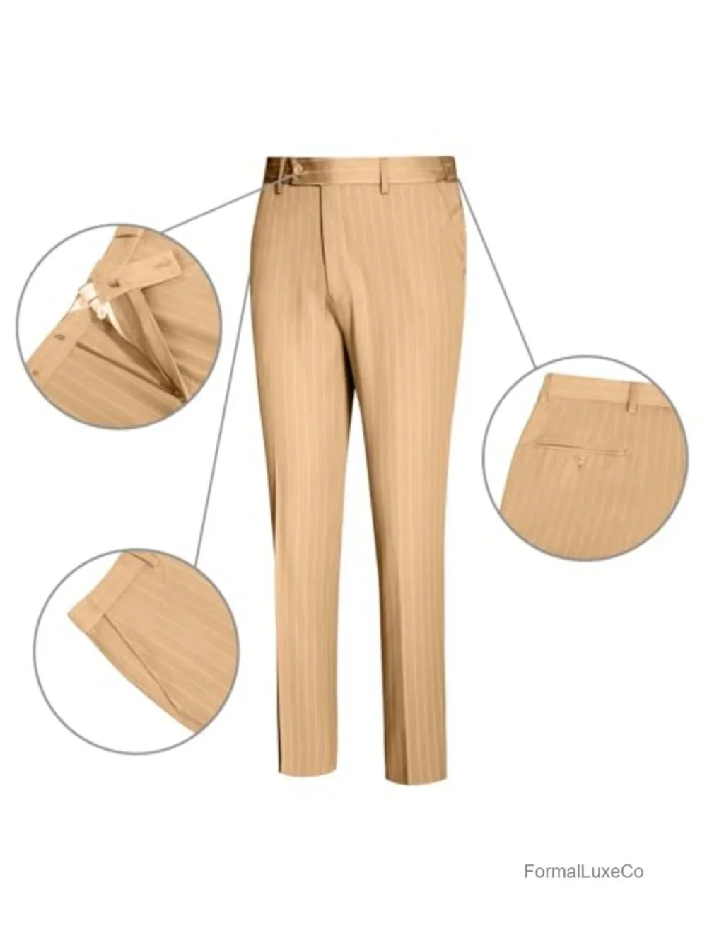 Men's 3 Piece Slim Fit Double Breasted Tuxedo Suit Set Jacket Vest Pants